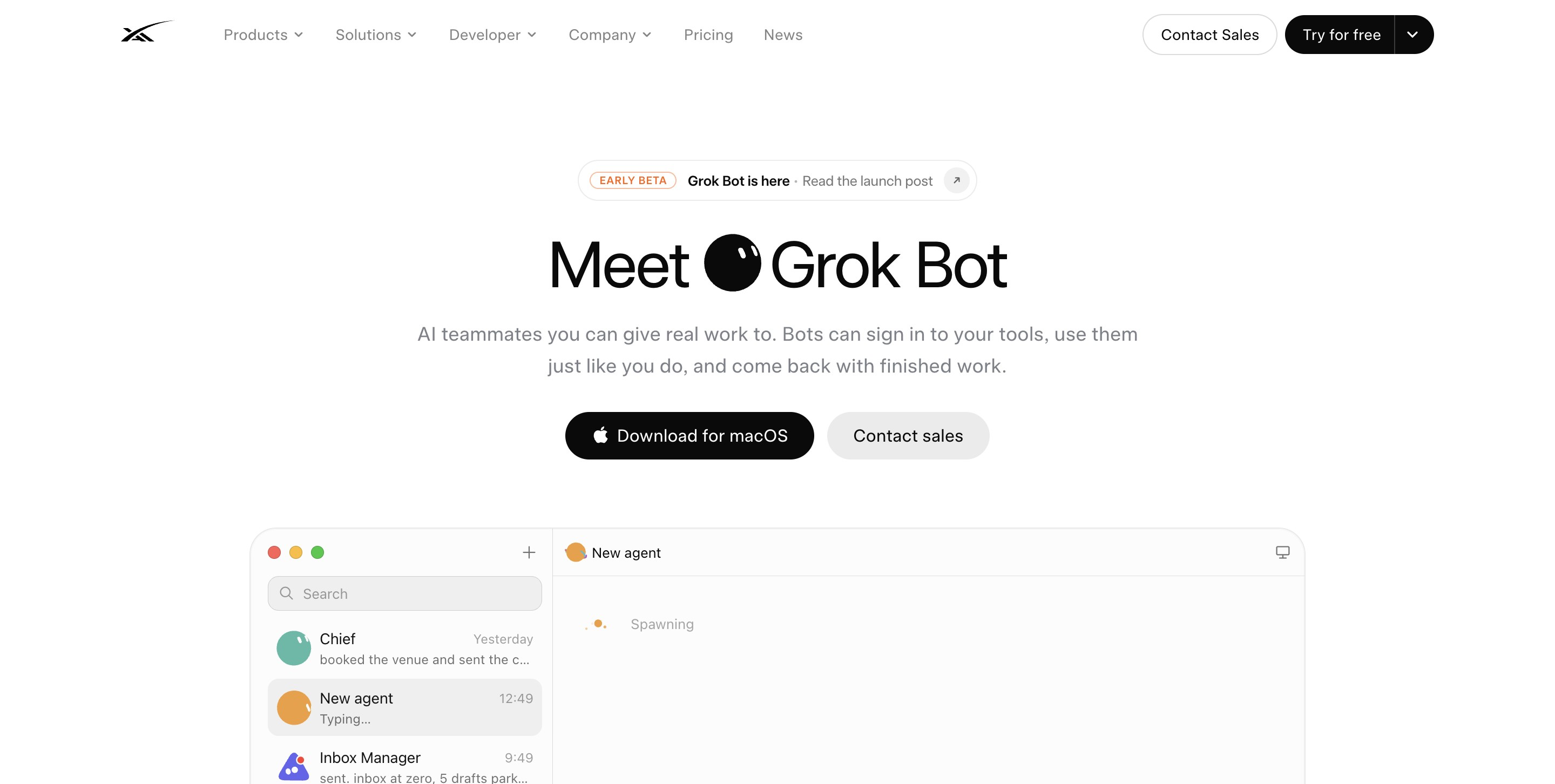 Grok Bot - SpaceXAI 发布的云端 AI Agent，多 Bot 分工协作