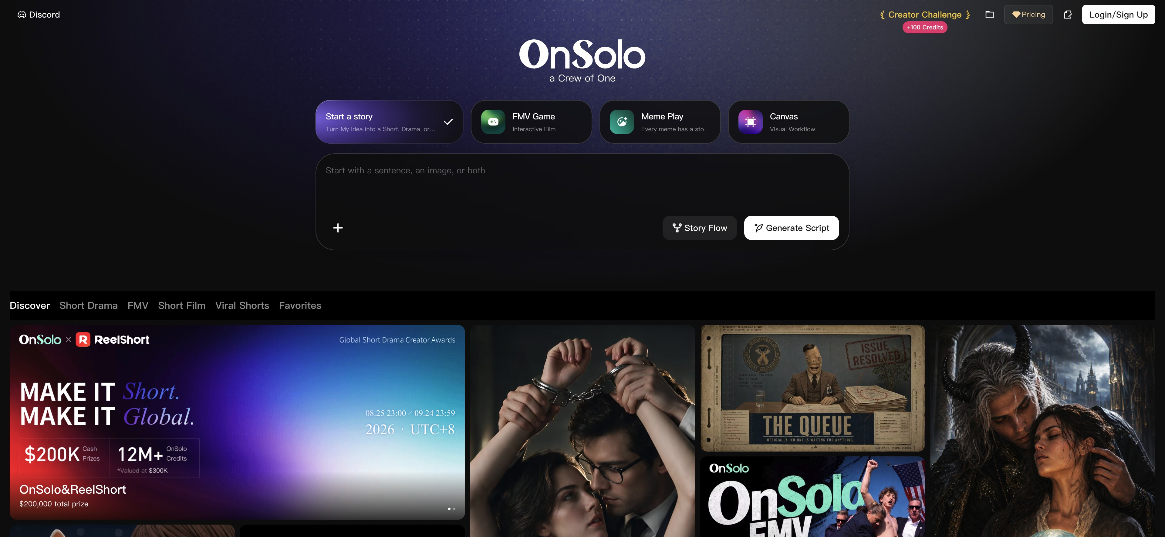 OnSolo - 腾讯推出的AI原生一站式影视创作平台