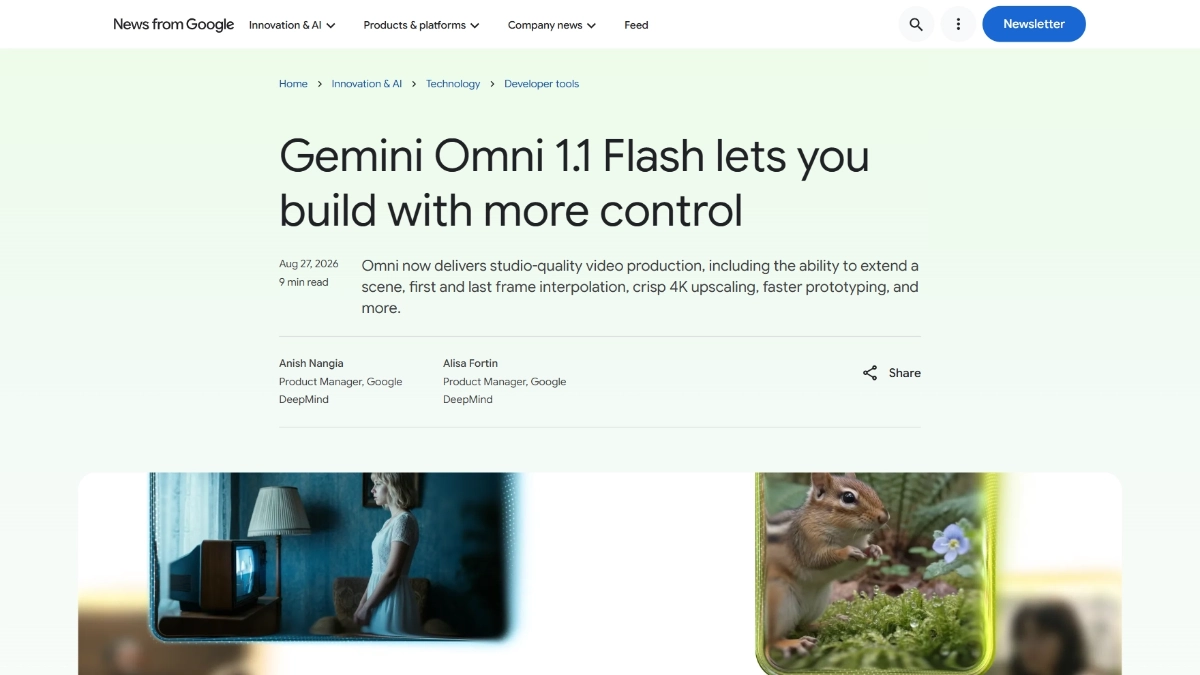 Gemini Omni 1.1 Flash - 谷歌推出的多模态视频生成模型